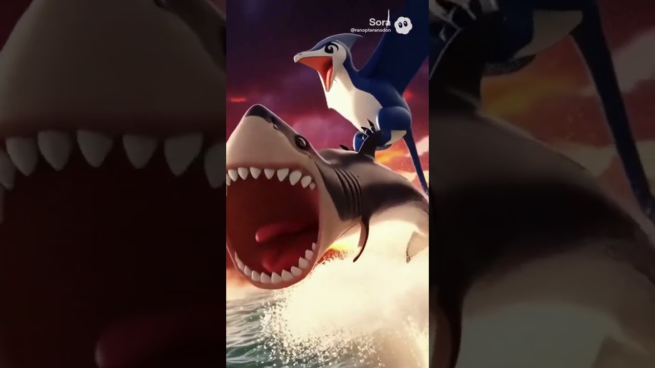 [AI] Rano the Giant Pterodactyl: Hunt Megalodon (Stop-Motion Style)