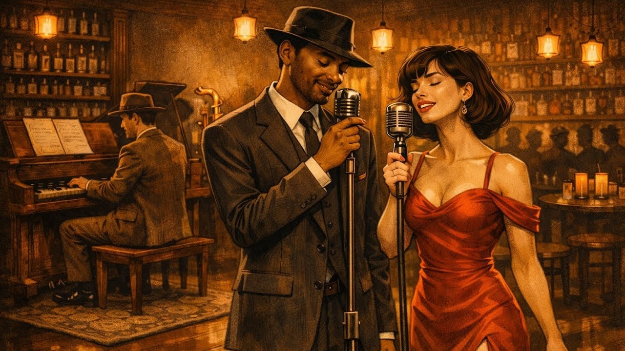 Midnight Romance Jazz 🎙️ Male & Female Vocal Duet | Cozy Noir Jazz