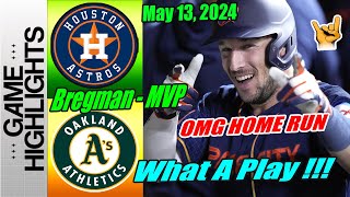 Astros vs Athletics [Highlights TODAY] A Rocket 104.4 MPH RBI-Double of home run From Alex Bregman 🚀