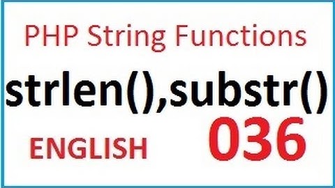 strlen substr english-vlr training