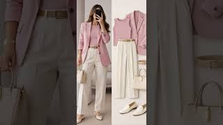 Soft girl meets CEO energy 🩷 Pink blazer + cream trousers = Monday done right #OfficeBaddie #OOTD