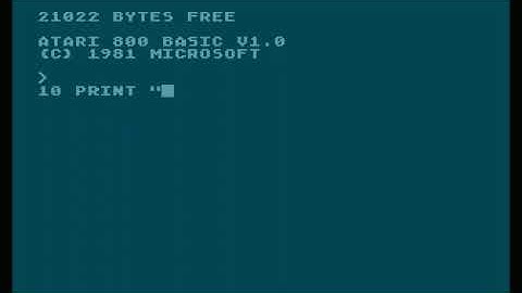 Microsoft Atari 800 Basic Hello World Example