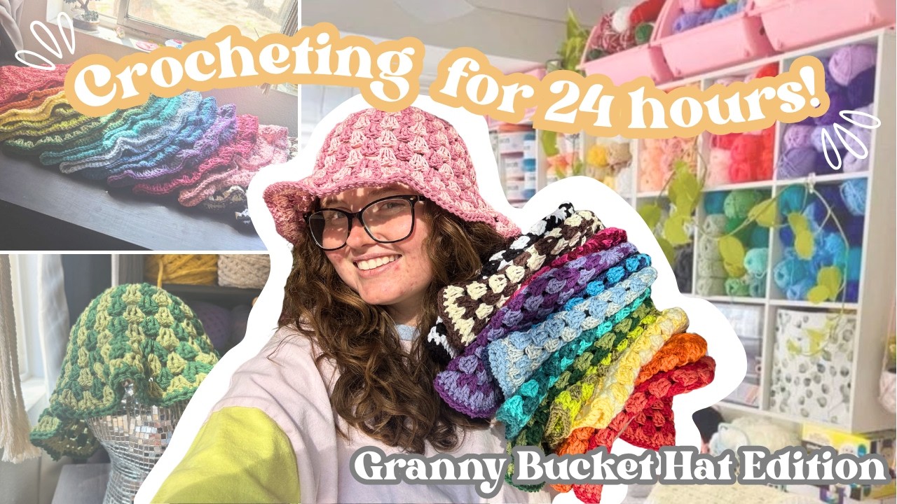 How many Granny Bucket Hats can I Crochet in 24 hours?! | Crochet With ...