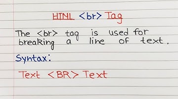 L8 : Which tag is used for line break? | Break tag in HTML | HTML tutorial