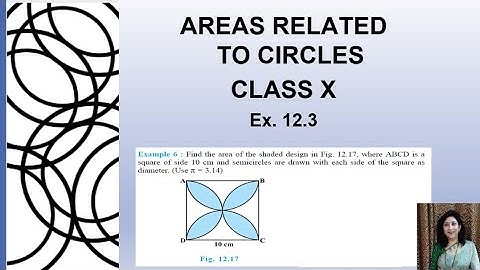 AREAS RELATED TO CIRCLES:CLASS X - 12.3, Example 6: Find the area of the shaded design in Fig12.17..