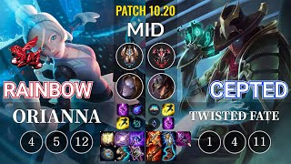 ahq Rainbow Orianna vs Cepted Twisted Fate Mid - KR Patch 10.20