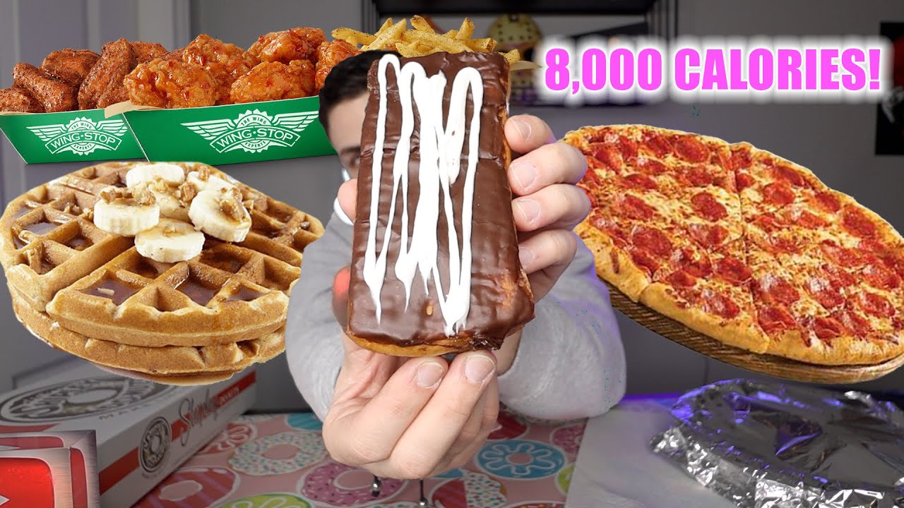 ASMR MUKBANG WINGSTOP HOT HONEY RUB, DONUTS, DETROIT STYLE PIZZA & MORE