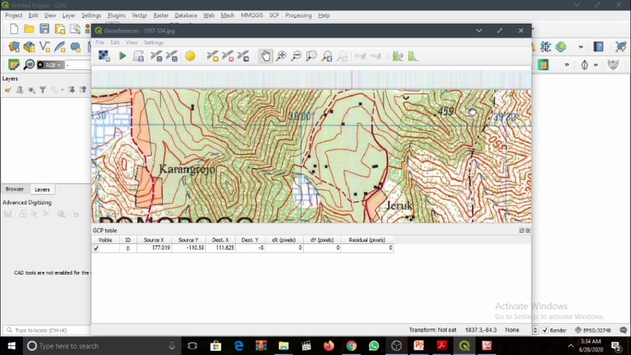 Georeferencing Peta Rupa Bumi Indonesia (RBI) - YouTube
