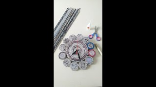 TUTORIAL membuat kerajinan tangan jam dinding dari koran 1 MENIT! #Shorts #Kerajinantangan