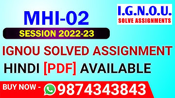MHI-02 Solved Assignment 2022-23 in Hindi, MHI 2 Solved Assignment 2023, MHI 2 Assignment