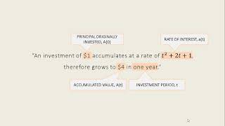 Mathematics of Finance Basics: Accumulation Function and Amount Function
