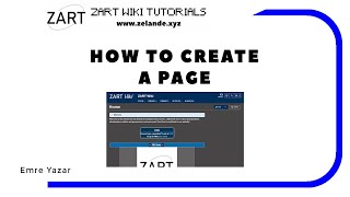 How to create a page ZART WIKI? | ZART Wiki Tutorials #2