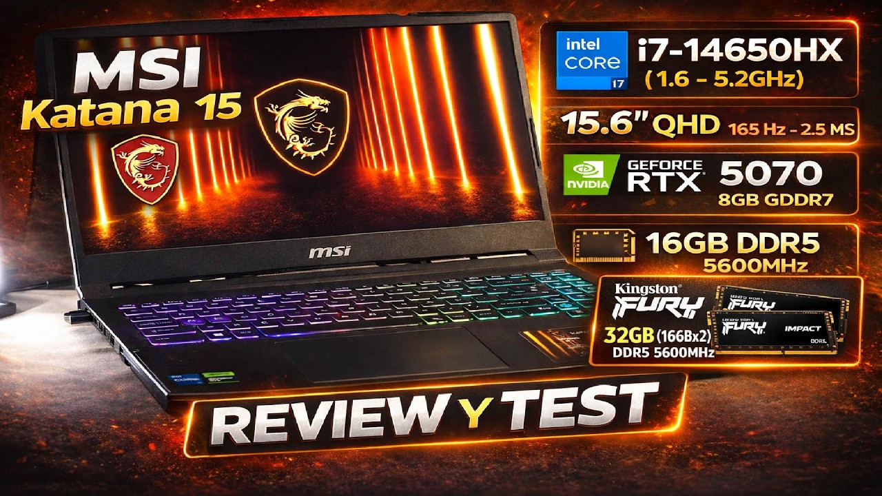 “MSI Katana 15 HX B14WGK-293US  UNBOXING, TEST & RAM Upgrade — ¿Mejor Laptop Gamer/Multimedia 2026?”