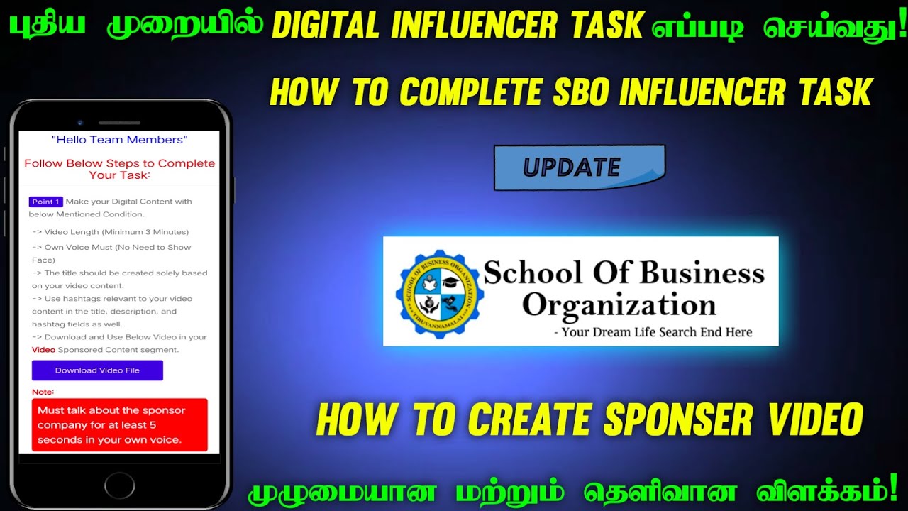 🔴Digital Influencer Task புதிய முறையில் பண்ணுவது எப்படி! || SBO Today Update in Tamil