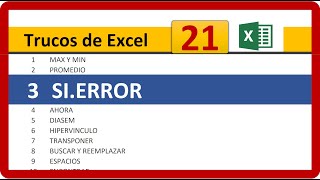 21 Trucos De Excel 2019 - Tema N. 3 Si.error