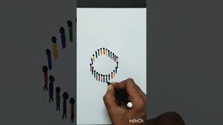 Unity Makes Strength👬👫👭🧑‍🤝‍🧑 #shorts #youtubeshorts #drawing