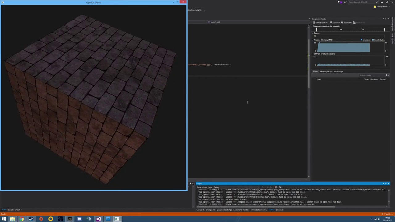 Cube with Phong lighting (OpenGL) - YouTube