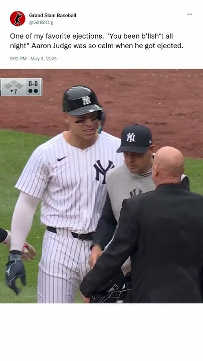 Umpire Ejects Aaron Judge For First Time Ever #baseball - YouTube