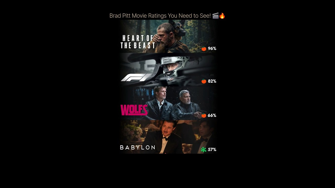Brad Pitt’s Top-Rated Movies 🔥 | Heart of the Beast, F1, Wolfs & Babylon #BradPitt #BradPittMovies