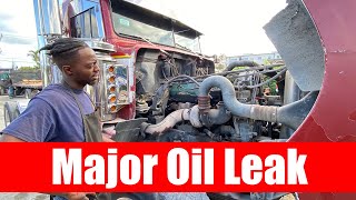 Detroit diesel oil leak.  Series 60 12.7 how to repair diamond/camshaft seal