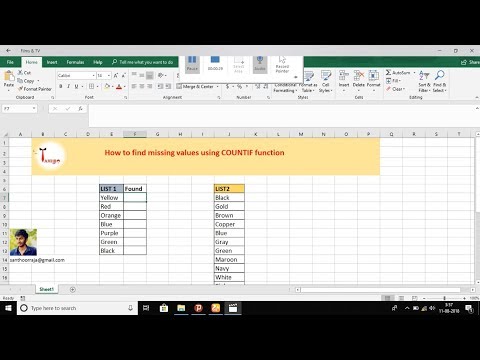 Find missing values in excel using COUNTIF | in English | Management Tamizha