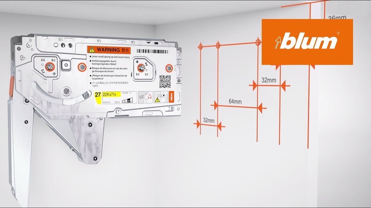 AVENTOS HK top: assembly of lift mechanism with pre-mounted system screws Blum