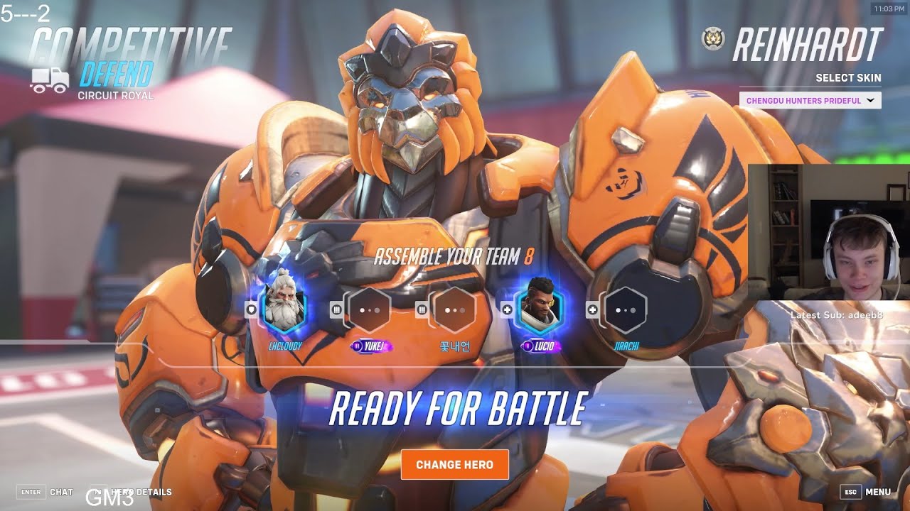 LHCLOUDY #1 REINHARDT GOD GAMEPLAY - OVERWATCH 2 SEASON 14 TOP 500 ...