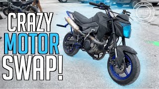 World's Fastest Kawasaki Z125!  They Shoved A 450cc Motor In It!