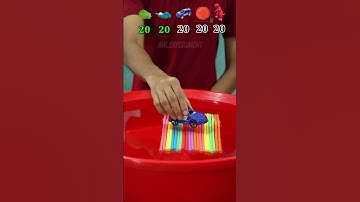 GUESS HOW MANY MASK WILL FLOAT ? #experiment  #satisfying #waterexperiment #asmr #asmrsounds