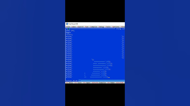 Hướng dẫn cho màn hình free pascal đầy