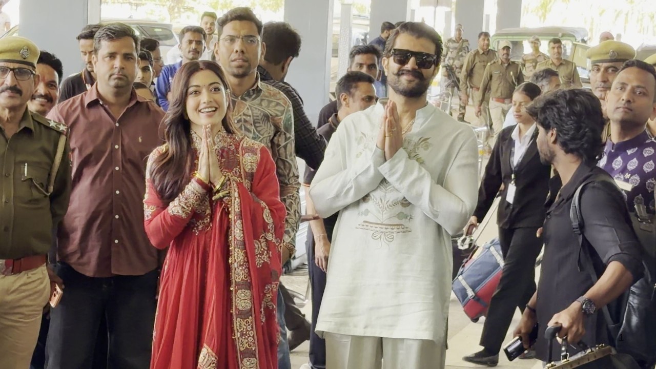 Newly Wed Vijay & Rashmika Spotted At Udaipur Airport After Their Marriage