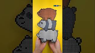 🐻🐼❄️ We Bare Bears in Pixel Art! All Three Bros Together 💕 #pixelart #drawing #webarebears #icebear