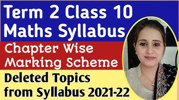 Class 10 Term 2 Maths Syllabus/Course Structure Maths Class 10/ Chapter Wise Marking Scheme Of Maths