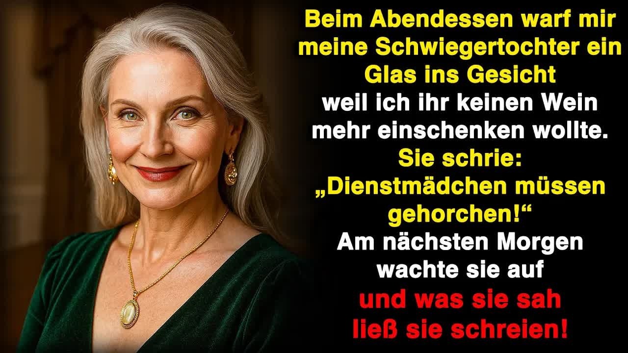 Beim Abendessen warf mir meine Schwiegertochter ein Glas ins Gesicht, weil ich keinen Wein mehr