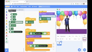 playing with the Spotify API in Scratch - dancing in time to the music