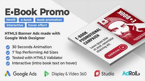 E-Book Promo - Interactive Animated HTML5 Banner Ad Templates (GWD) | Codecanyon Scripts and