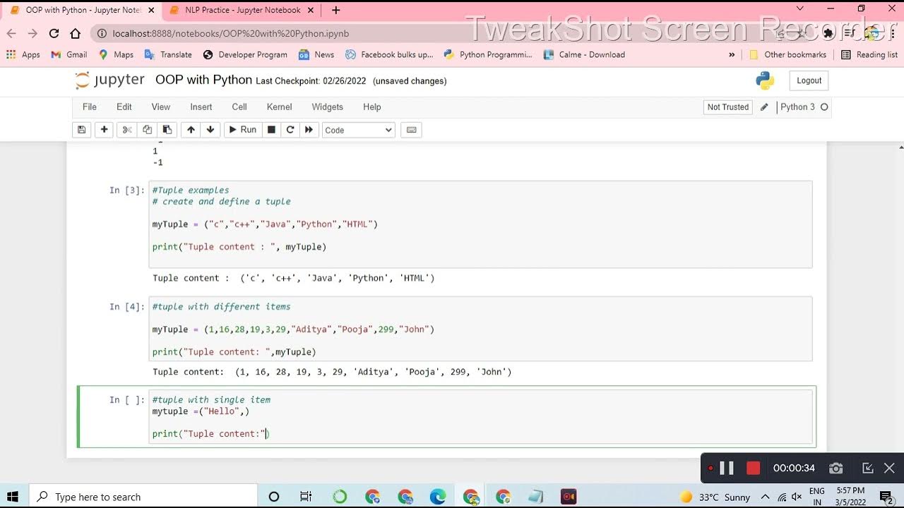 tuple with single item || Python tuple programs in Gujarati ...