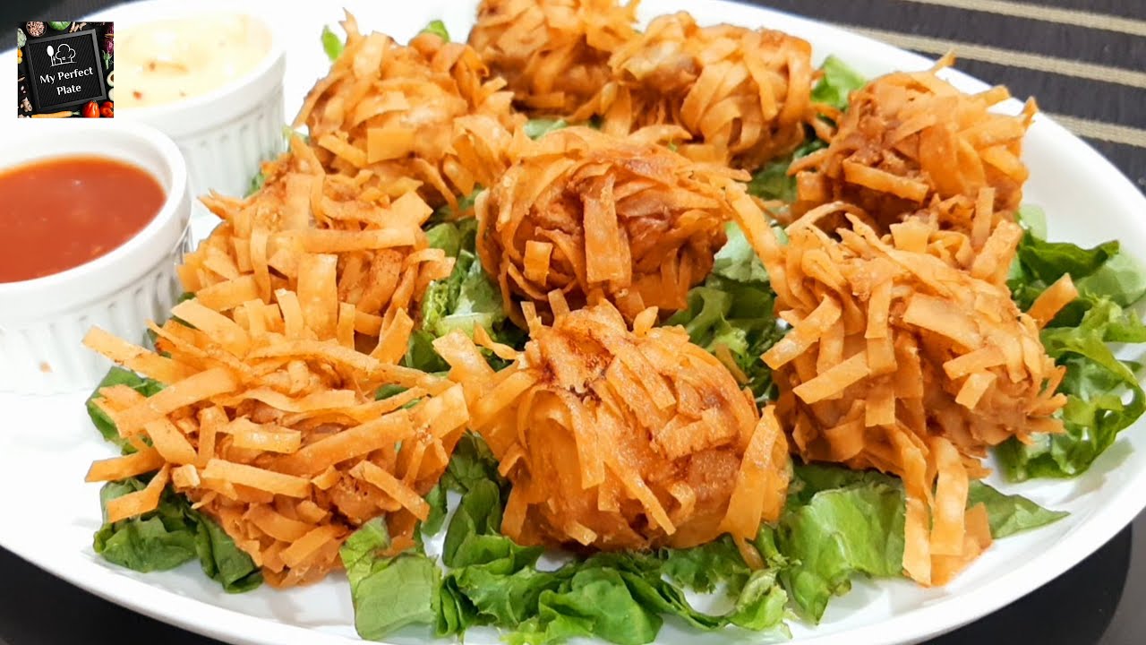 Crispy Thread Chicken Bites | Crispy Thread Chicken Recipe| My Perfect ...