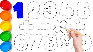 Coloring Page With 123 for Kids Draw and Paint 1 2 3 4 5 6 7 8 9 10 for Beginners Art