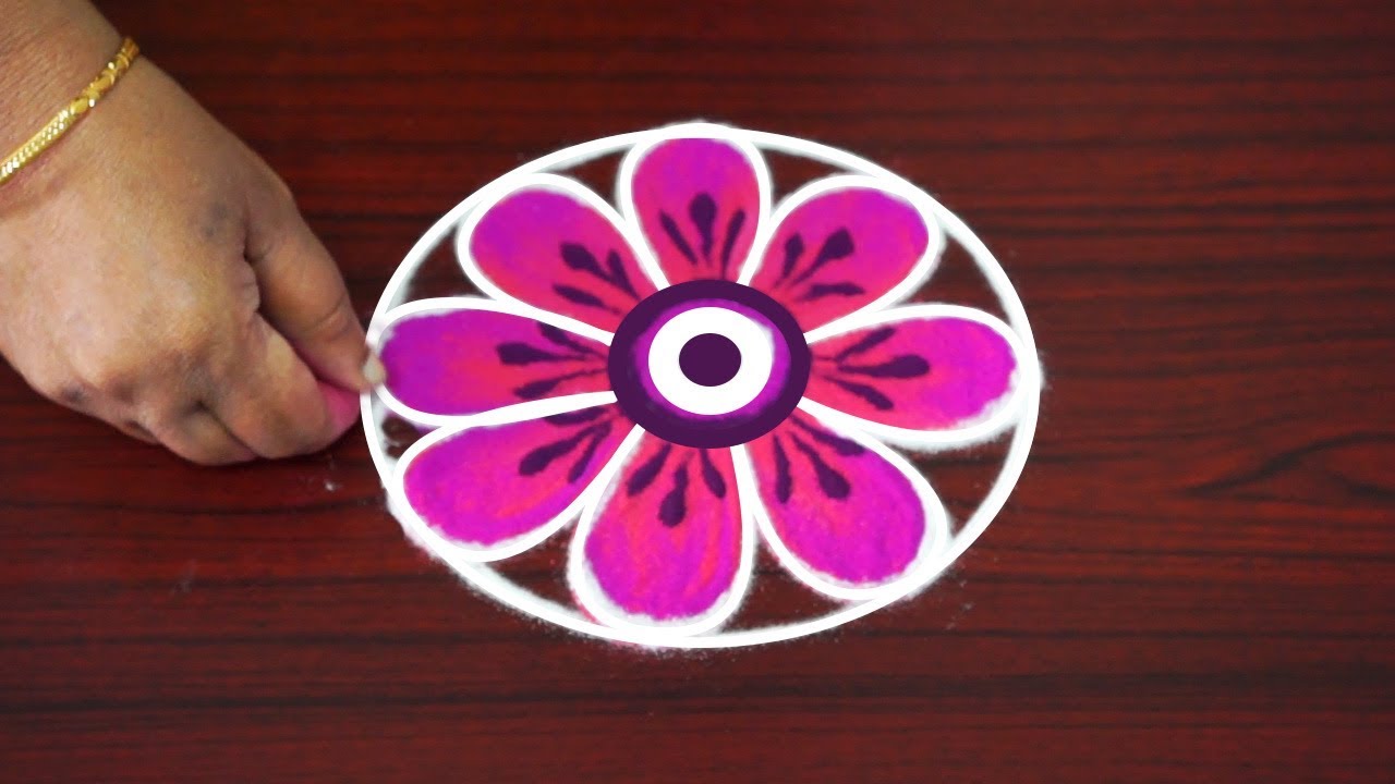 Simple and new flower kolam designs | free hand without dots ...
