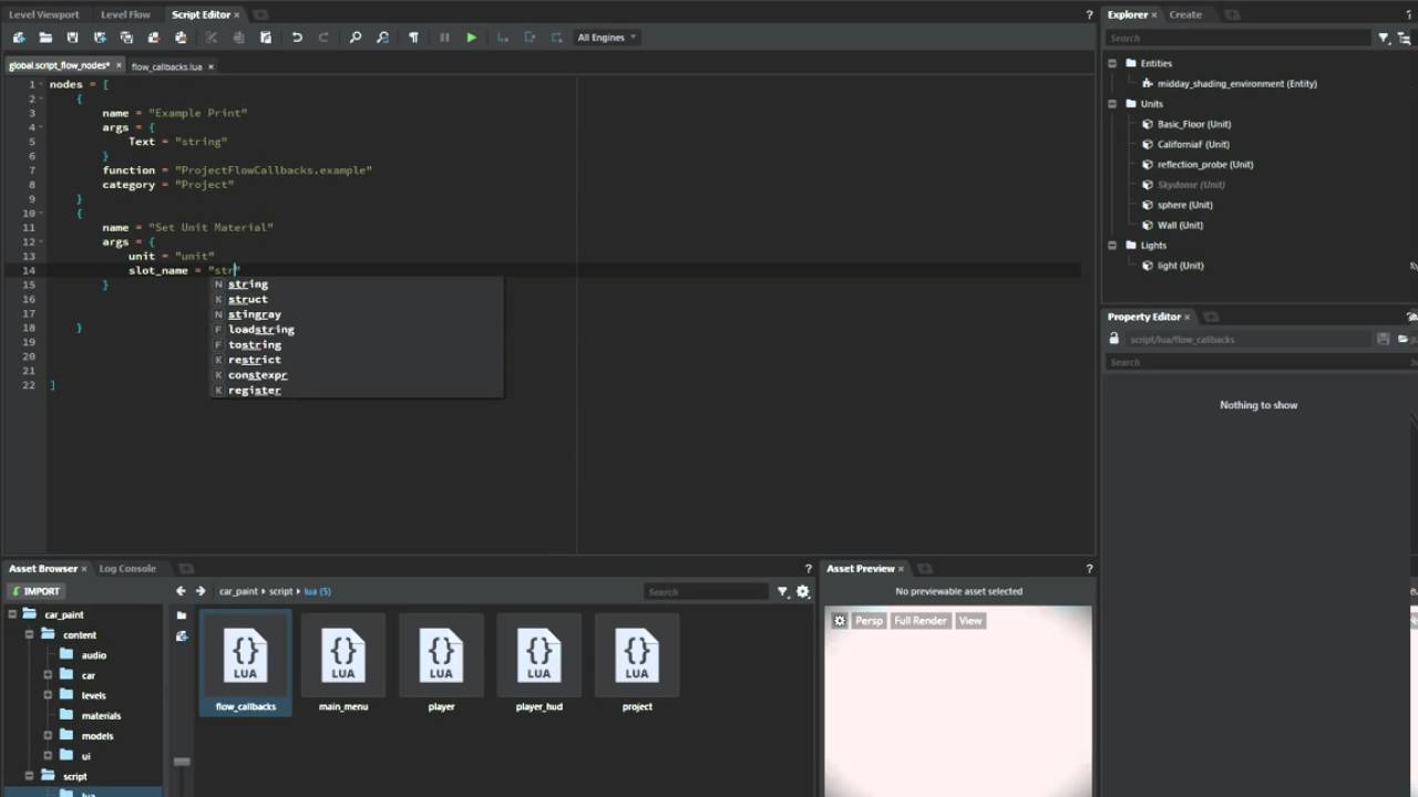 Stingray Making a Custom Flow Node to Change a Material - YouTube