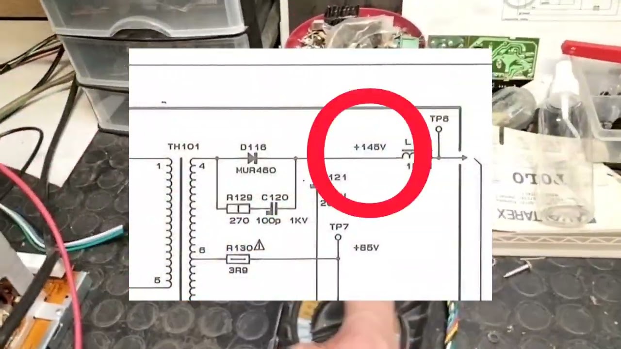 Monitoreamos un chasis hantarex polo 25/28 fuente de alimentación