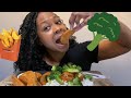 Sweet and sour vegan chicken with rice and broccoli Mukbang | potato wedges | 1987 Movie Review