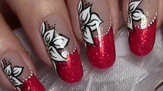 christmas nails nail rot xmas flower