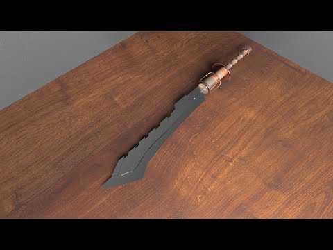 Моделирование в 3D Max - Меч/3D Max Modeling - Sword(speed modeling)