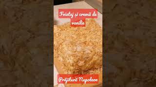 Prăjitură sau tort Napoleon foietaj cremadevanilie desert sweetcake