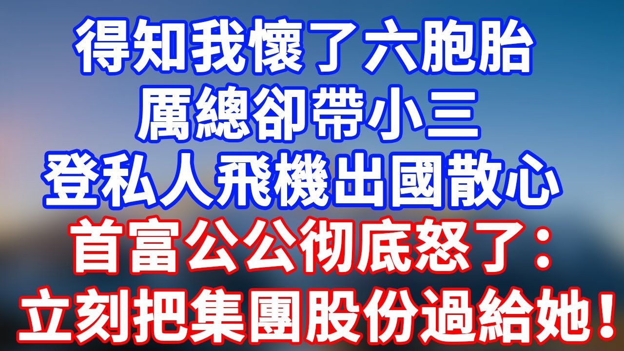 完結版！得知我懷了六胞胎，厲總卻帶小三登私人飛機出國散心！首富公公拍桌怒吼：立刻把集團股份過給她！#情感故事 #為人處世 #老年生活 #米思故事 #深夜读书 #養老 #幸福人生 #晚年幸福