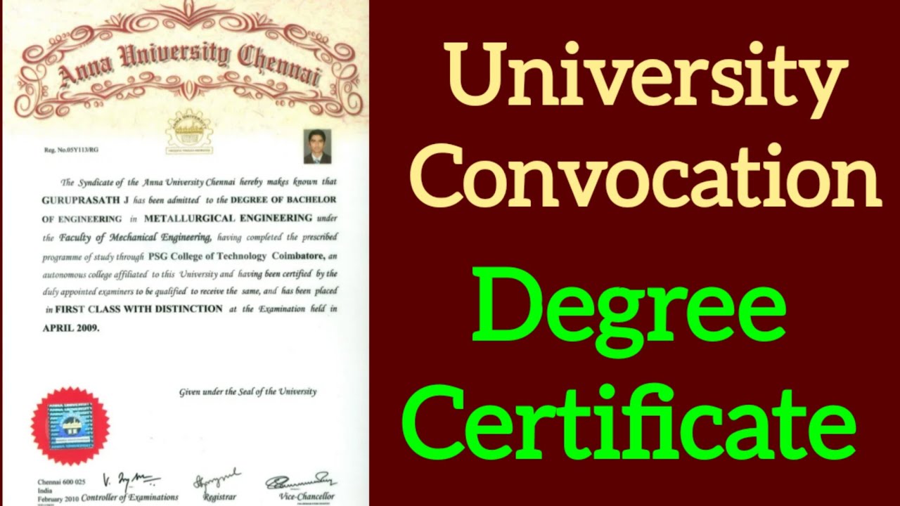 anna university phd degree certificate