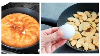 Gâteau aux pommes avec un œuf à la poêle , la recette qui a fait des millions de vue