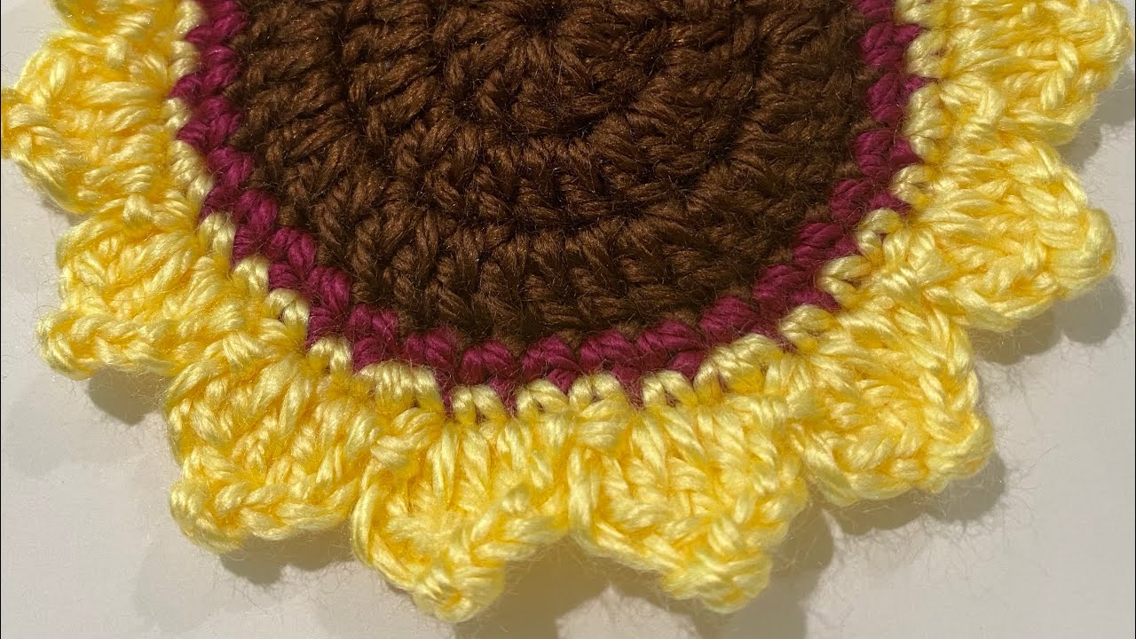Very Easy to follow Sunflower Crochet Coaster YouTube